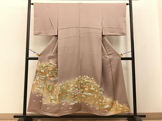 平和屋着物●創業460年・千總 色留袖 駒刺繍 松竹梅 御所解文 暈し染め 金彩 正絹 逸品 BAAW5048hj
