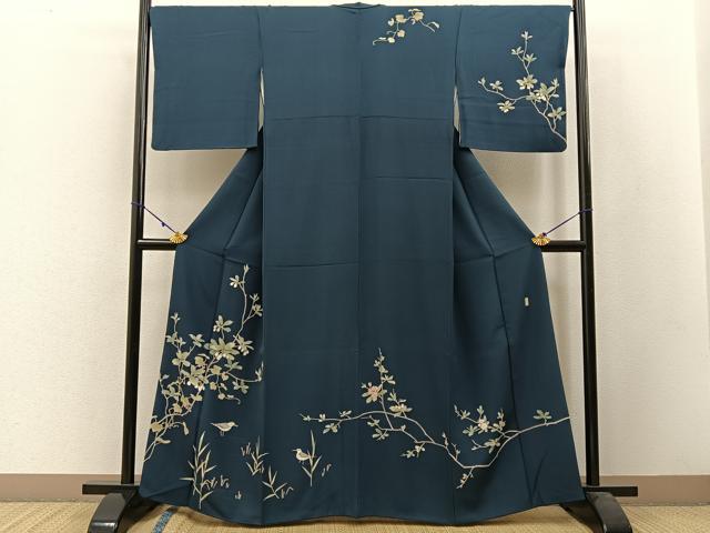 平和屋着物●訪問着 友禅 作家物 花鳥文 正絹 逸品 BAAW5049hj