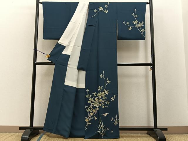 平和屋着物●訪問着 友禅 作家物 花鳥文 正絹 逸品 BAAW5049hj