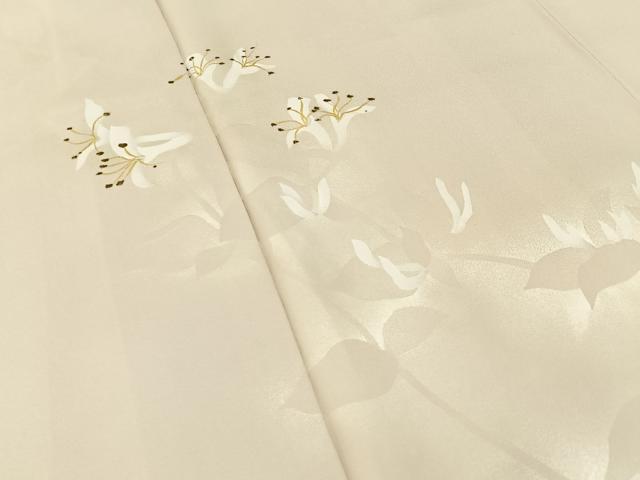 平和屋着物●訪問着 手描き 百合 金彩 正絹 逸品 BAAW5059hj