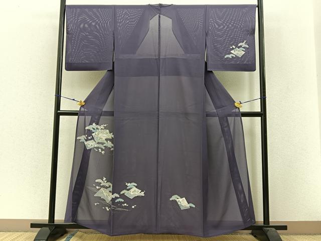 平和屋着物*夏物 訪問着 絽 冊子松花文 正絹 逸品 BAAW5063hj