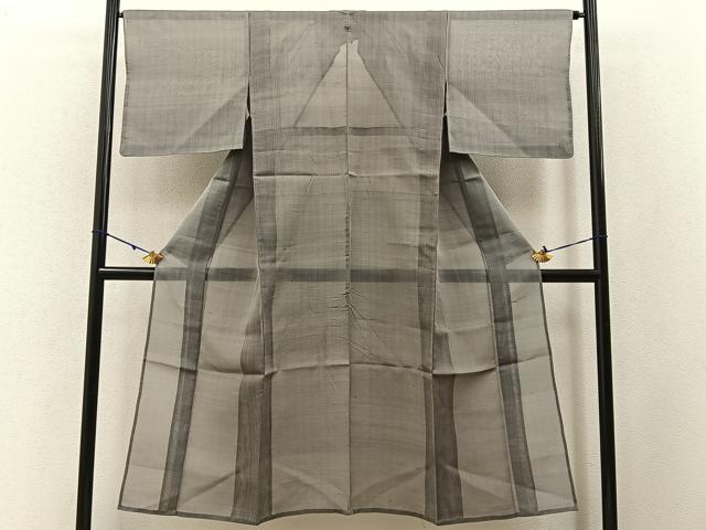 平和屋着物*夏物 紗紬 鼠色 正絹 逸品 BAAW5064hj