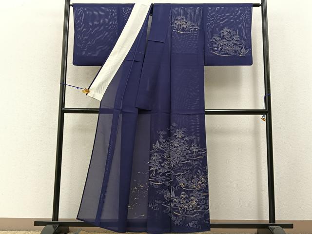 平和屋着物*夏物 訪問着 絽 茶屋辻 金彩 正絹 逸品 BAAW5068hj