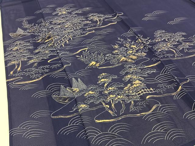平和屋着物*夏物 訪問着 絽 茶屋辻 金彩 正絹 逸品 BAAW5068hj