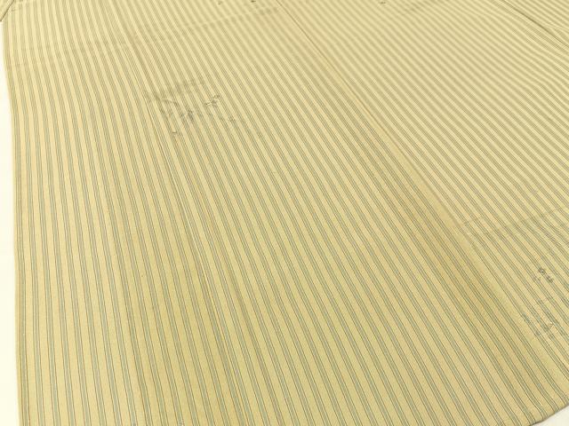 平和屋着物*夏物 小紋 もじり織 草花文 間道 正絹 逸品 BAAW5073hj