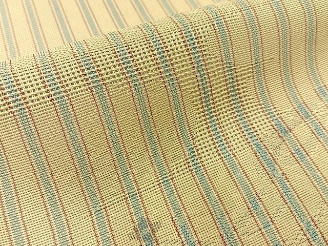 平和屋着物*夏物 小紋 もじり織 草花文 間道 正絹 逸品 BAAW5073hj