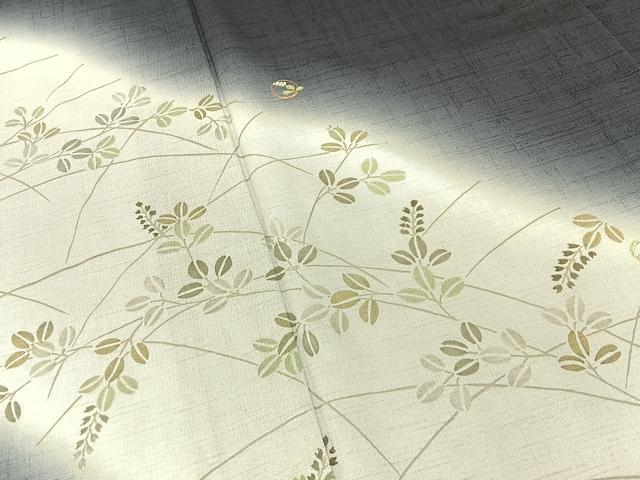 平和屋着物*夏物 訪問着 紗紬 刺繍 萩 金糸 正絹 逸品 BAAW5078hj