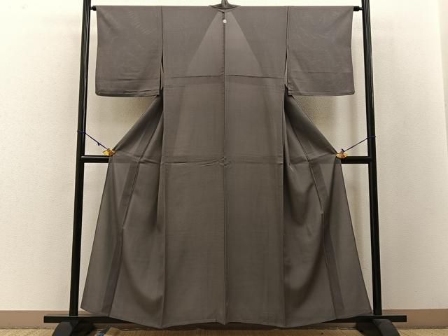 平和屋着物*夏物 色無地 絽 灰色 正絹 逸品 BAAW5082hj