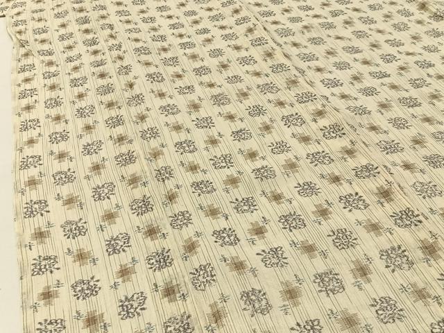 平和屋着物*夏物 本場小千谷ちぢみ 草花文 麻 逸品 BAAW5086hj