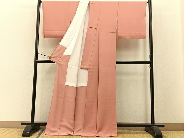 平和屋着物●上質な色無地 作家物 幻の染 岩石染 東雲色 正絹 逸品 BAAW5108hj