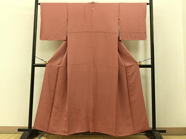 平和屋着物●豪華色留袖 辻が花地紋 浅緋色 正絹 逸品 BAAW5109hj