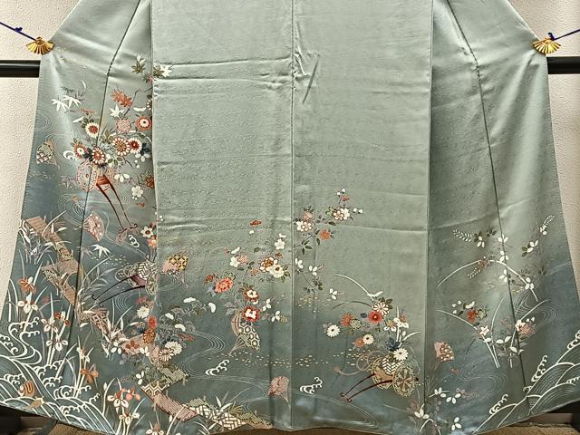 平和屋着物●訪問着 鳳凰花車文 暈し染め 金彩 正絹 逸品 BAAW5111hj