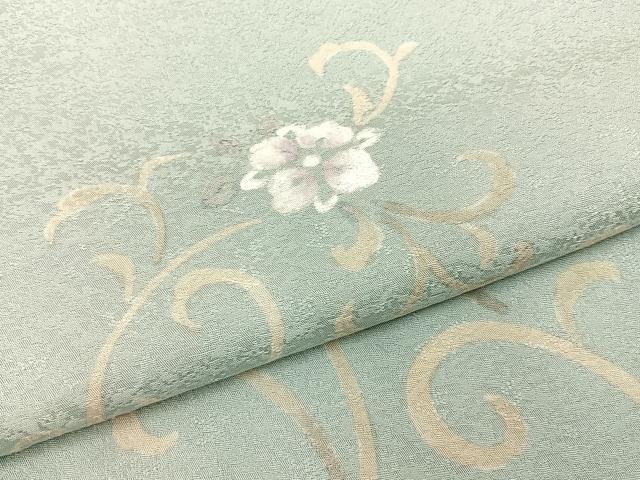 平和屋着物●訪問着 南天花唐草文 ロング丈 正絹 逸品 BAAW5112hj
