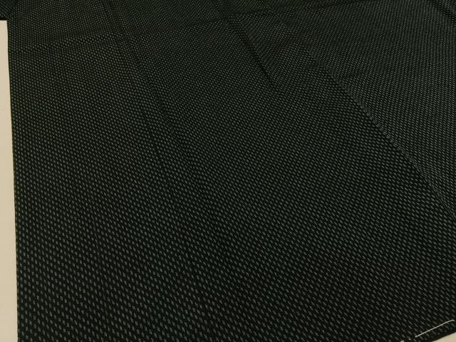 平和屋着物●男性 お召 吉祥文 黒地 正絹 逸品 未使用 BAAW5122hj