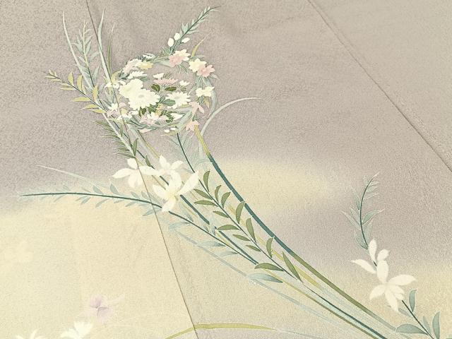 平和屋着物●訪問着 友禅 草花文 暈し染め 正絹 逸品 BAAW5134hj