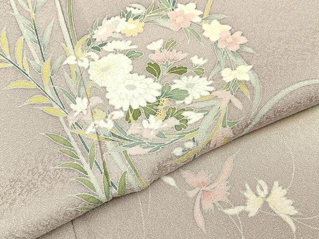 平和屋着物●訪問着 友禅 草花文 暈し染め 正絹 逸品 BAAW5134hj
