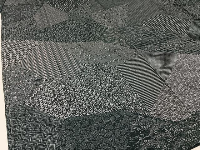 平和屋着物●江戸小紋 訪問着 作家物 切嵌寄せ小紋柄 正絹 逸品 未使用 BAAW5135hj