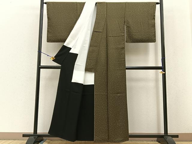 平和屋着物●上質な小紋 あられ文様 正絹 逸品 未使用 BAAW5138hj