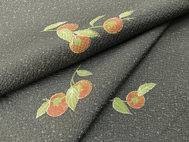平和屋着物●上質な小紋 成り物 たたき染め 鬼しぼ縮緬 正絹 逸品 BAAW5148hj