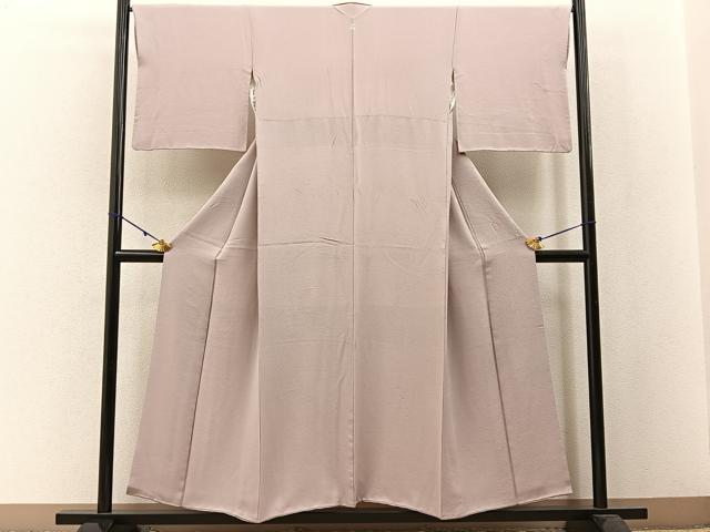 平和屋着物●上質な色無地 灰桜色 正絹 逸品 BAAW5149hj