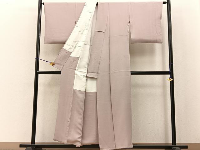 平和屋着物●上質な色無地 灰桜色 正絹 逸品 BAAW5149hj