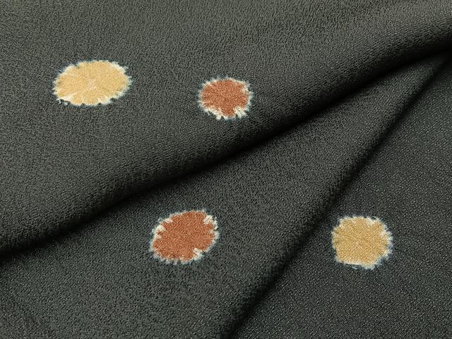 平和屋着物●上質な小紋 絞り あられ文様 ロング丈 正絹 逸品 BAAW5159hj