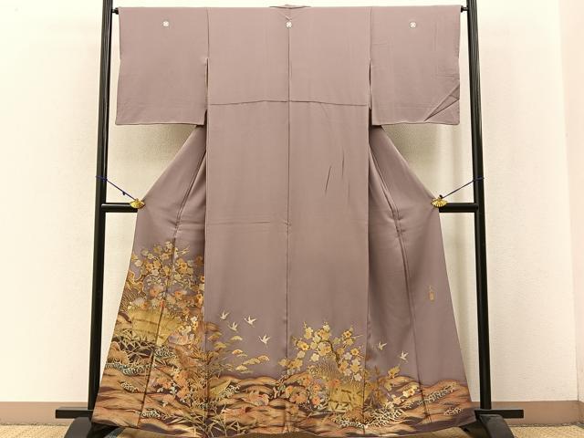平和屋着物●豪華色留袖 作家物 流水花鳥文 暈し染め 金銀彩 正絹 逸品 BAAW5170hj