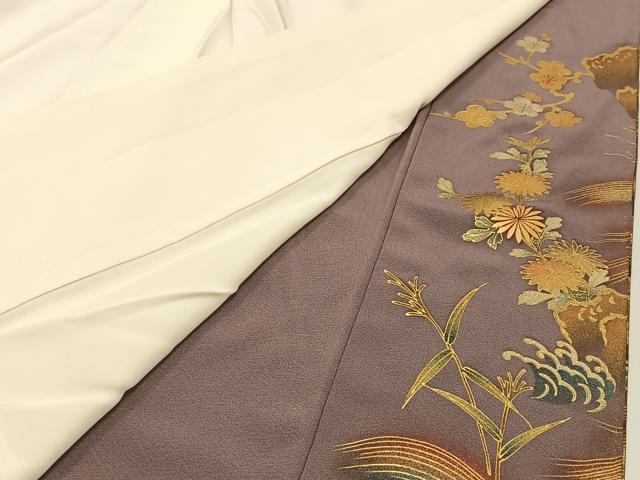 平和屋着物●豪華色留袖 作家物 流水花鳥文 暈し染め 金銀彩 正絹 逸品 BAAW5170hj