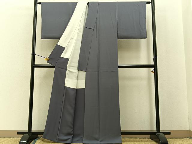 平和屋着物●上質な色無地 薄鼠色 正絹 逸品 BAAW5175hj