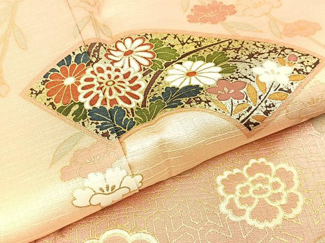 平和屋着物●訪問着 地紙有職花文 暈し染め 金彩 正絹 逸品 BAAW5186hj