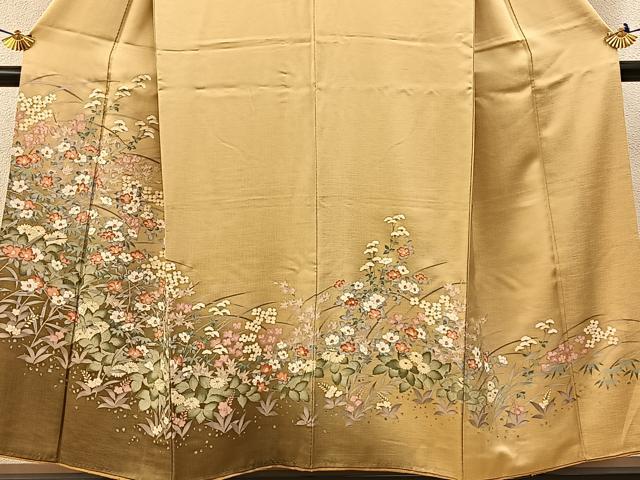平和屋着物●訪問着 草花文 暈し染め 金彩 正絹 逸品 BAAW5195hj