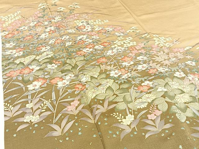 平和屋着物●訪問着 草花文 暈し染め 金彩 正絹 逸品 BAAW5195hj