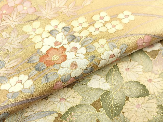 平和屋着物●訪問着 草花文 暈し染め 金彩 正絹 逸品 BAAW5195hj