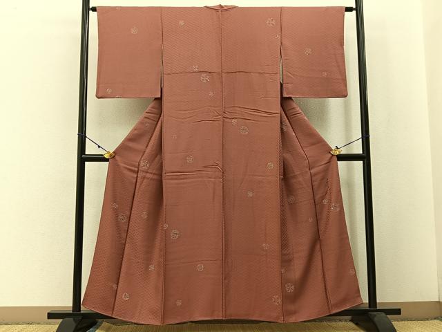 平和屋着物■友禅作家の巨匠 浅井青仁 小紋 花丸文 金彩 正絹 逸品 BAAW5237hj
