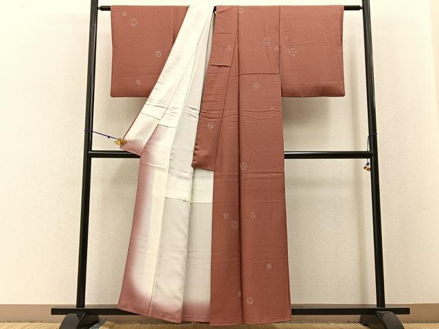 平和屋着物■友禅作家の巨匠 浅井青仁 小紋 花丸文 金彩 正絹 逸品 BAAW5237hj