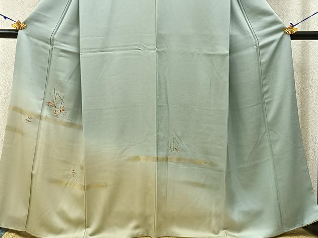 平和屋着物■訪問着 駒刺繍 流水花文 暈し染め 金彩 やまと誂製 正絹 逸品 BAAW5252hj