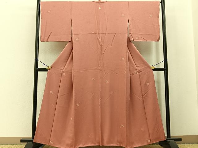 平和屋着物■上質な小紋 菊花文 金糸 正絹 逸品 BAAW5253hj
