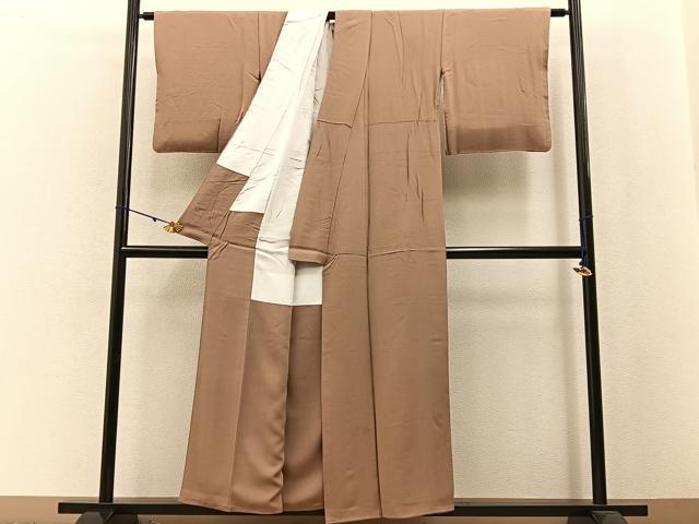 平和屋着物■上質な色無地 紫染色 正絹 逸品 BAAW5313hj