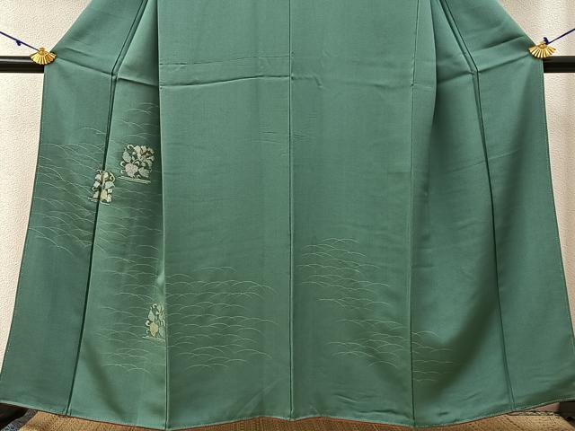 平和屋着物■訪問着 竹屋町刺繍 花唐草文 金彩 正絹 逸品 BAAW5338hj