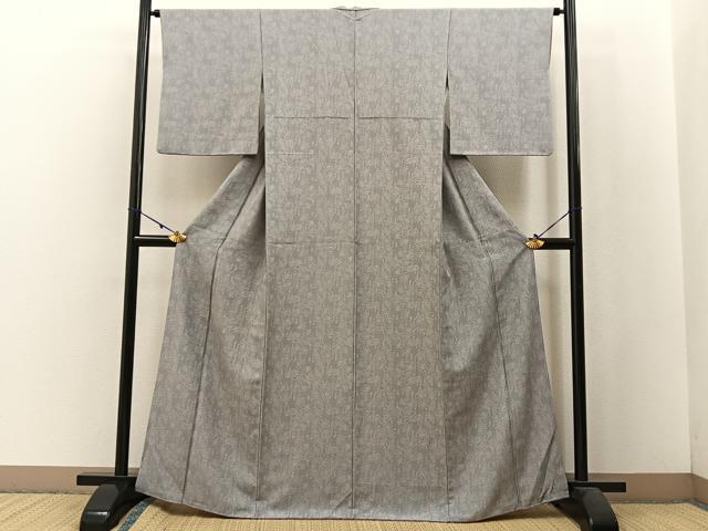 平和屋着物■上質な小紋 紬地 笹竹文 正絹 逸品 BAAW5354hj