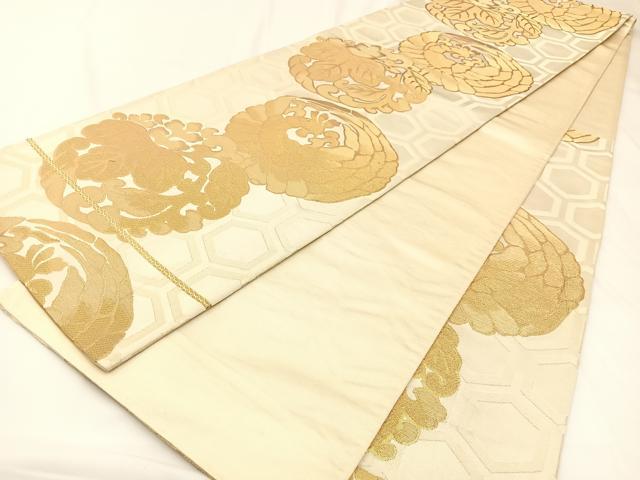 平和屋着物◎六通柄袋帯 有錦どんす 鳳凰 金糸 正絹 逸品 BAAW5368hj