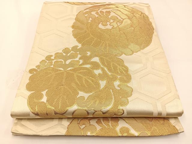 平和屋着物◎六通柄袋帯 有錦どんす 鳳凰 金糸 正絹 逸品 BAAW5368hj