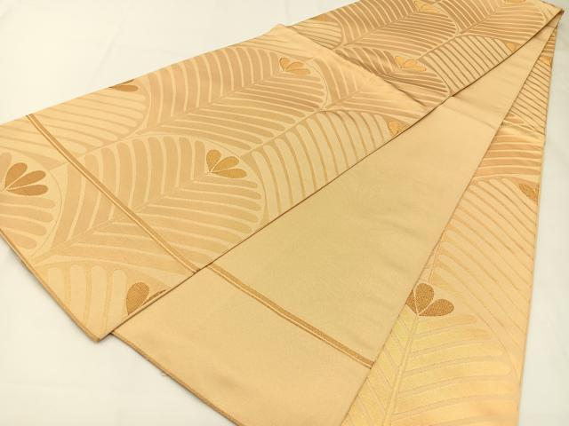 平和屋着物◎六通柄 本袋帯 若松葉 金糸 正絹 逸品 BAAW5379hj