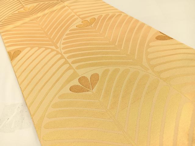 平和屋着物◎六通柄 本袋帯 若松葉 金糸 正絹 逸品 BAAW5379hj
