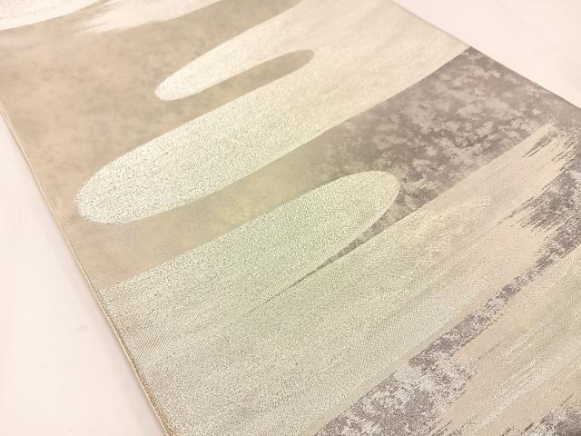 平和屋着物◎六通柄袋帯 エ霞文 銀糸 引箔 正絹 逸品 BAAW5472hj