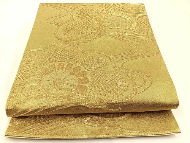 平和屋着物◎六通柄袋帯 浜松文 金糸 正絹 逸品 BAAW5498hj