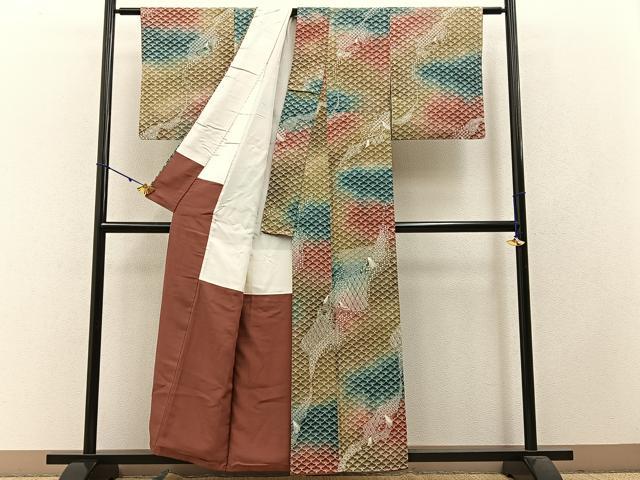 平和屋着物■上質な小紋 平安人物文 暈し染め 正絹 逸品 BAAW5503hj