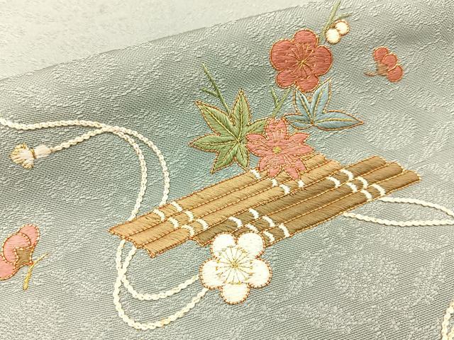 平和屋着物■訪問着 総刺繍 駒刺繍 吹き寄せ文 正絹 逸品 BAAW5508hj