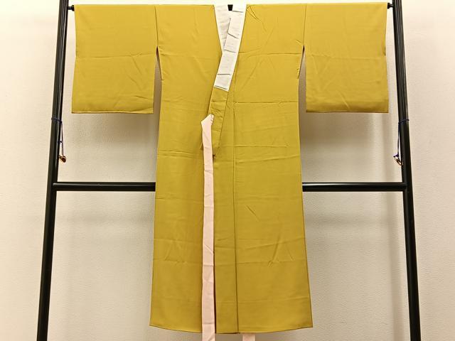 平和屋着物●長襦袢 袷 黄金色 正絹 逸品 BAAW5510hj