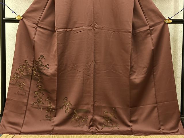 平和屋着物■訪問着 刺繍 松 金彩 ロング丈 正絹 逸品 BAAW5519hj